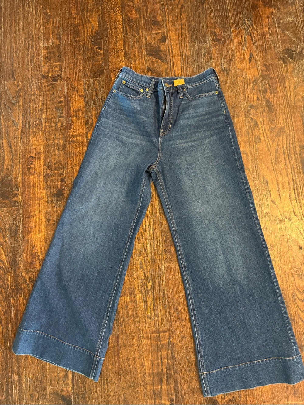 J. Crew Dark Blue Wide-Leg Jeans